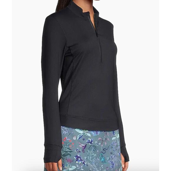 Greyson Women's Halley Quarter Zip Activewear Turtleneck in Shepherd Black SZ S - Picture 14 of 15